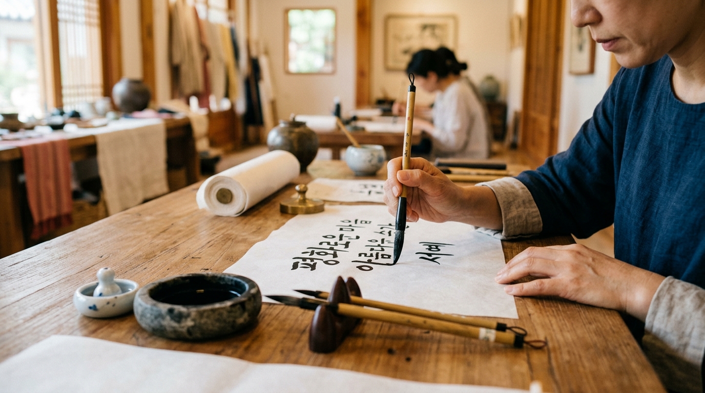 Atelier de calligraphie coréenne